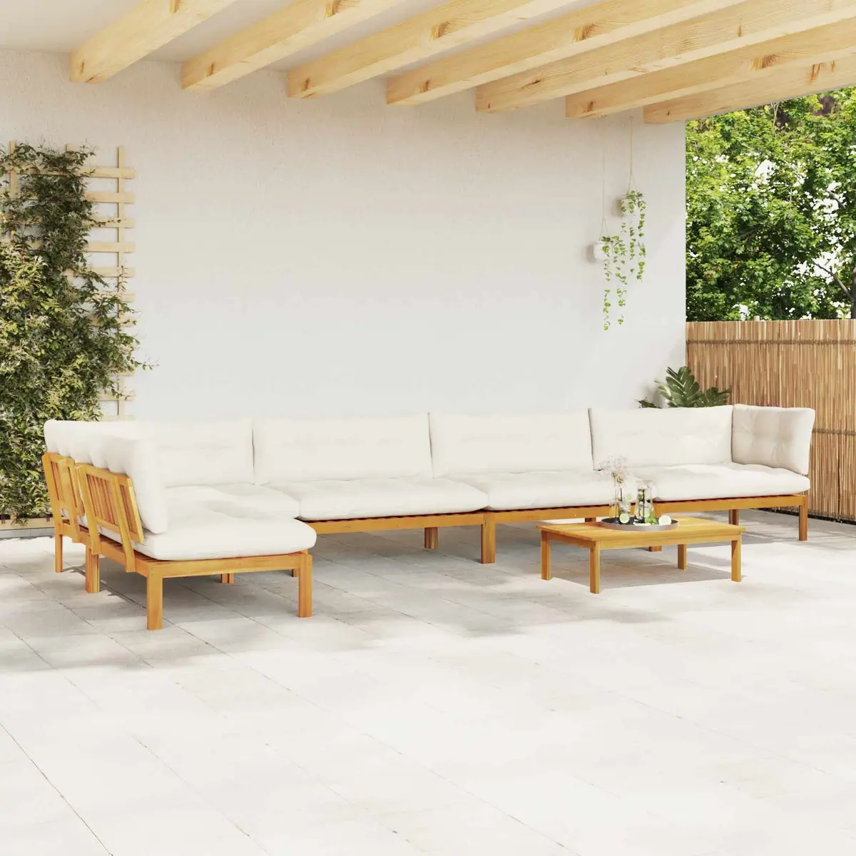 Outdoor Sectional Sofa Unit Rustic Garden Pallet Lounge 6 Piece Corner Seating Set