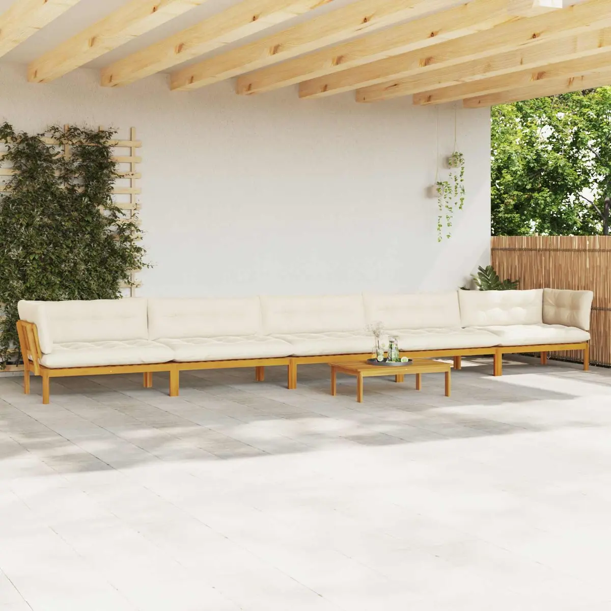 Outdoor Sectional Sofa Set 6 Piece Garden Pallet Corner Lounge Furniture with