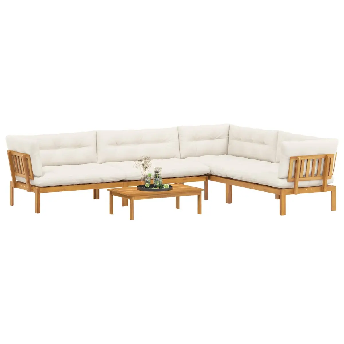5 Piece Garden Pallet Sofa Set Corner Sectional Outdoor Seating Furniture