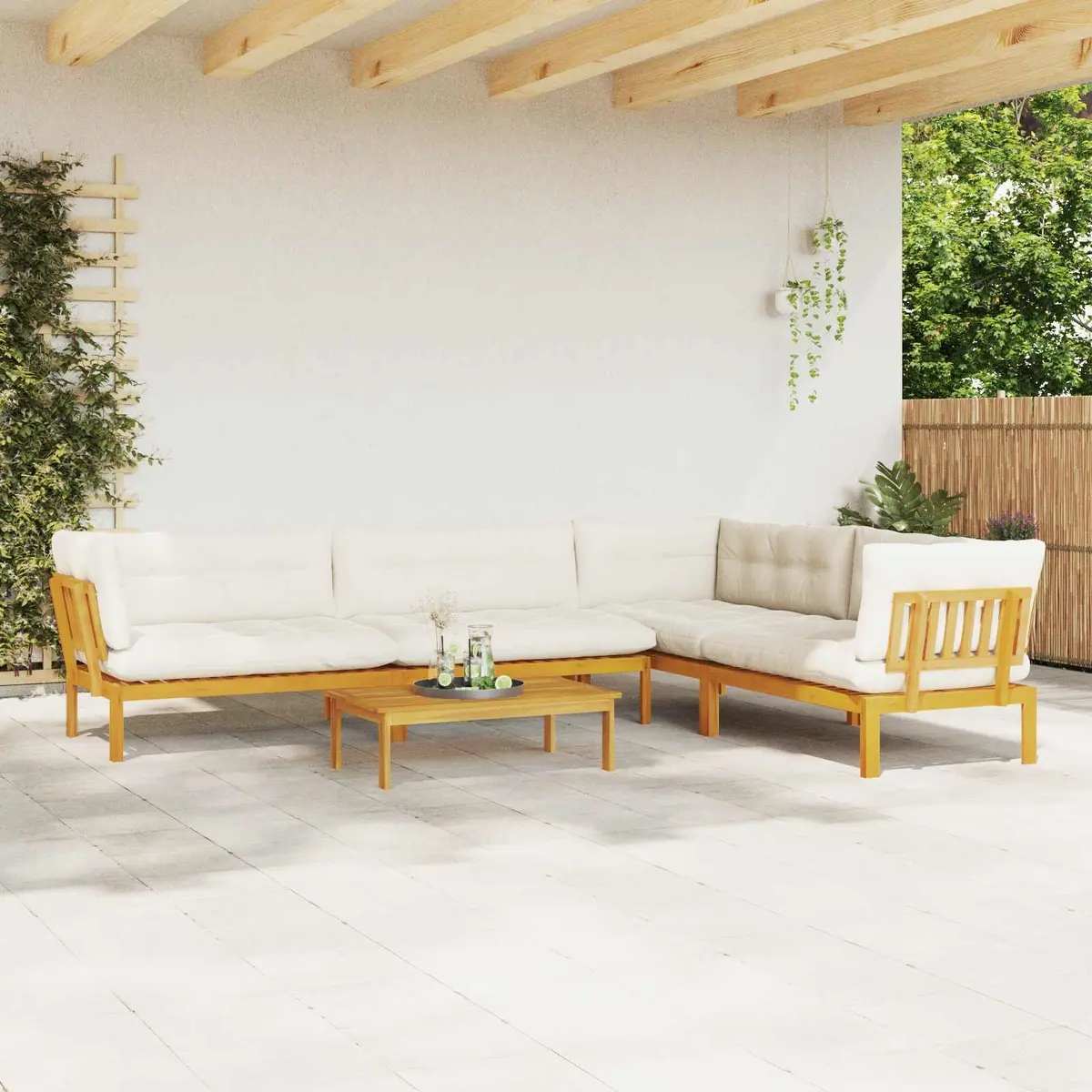 5 Piece Garden Pallet Sofa Set Corner Sectional Outdoor Seating Furniture