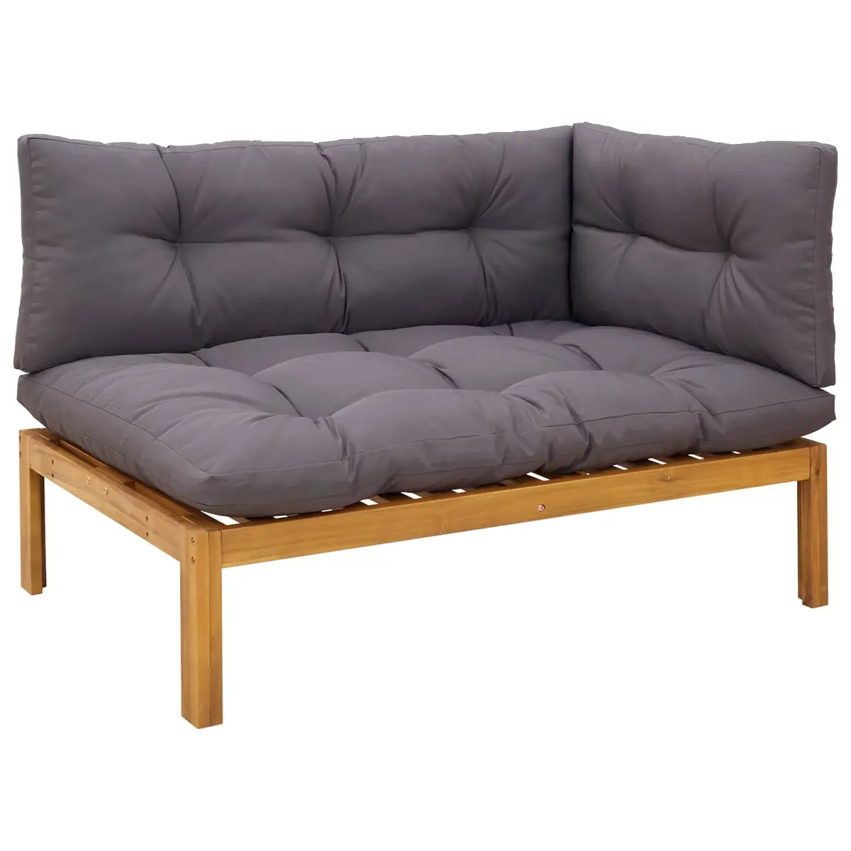 5 Piece Garden Pallet Sofa Sectional Set Solid Acacia Wood Outdoor Lounge Brown