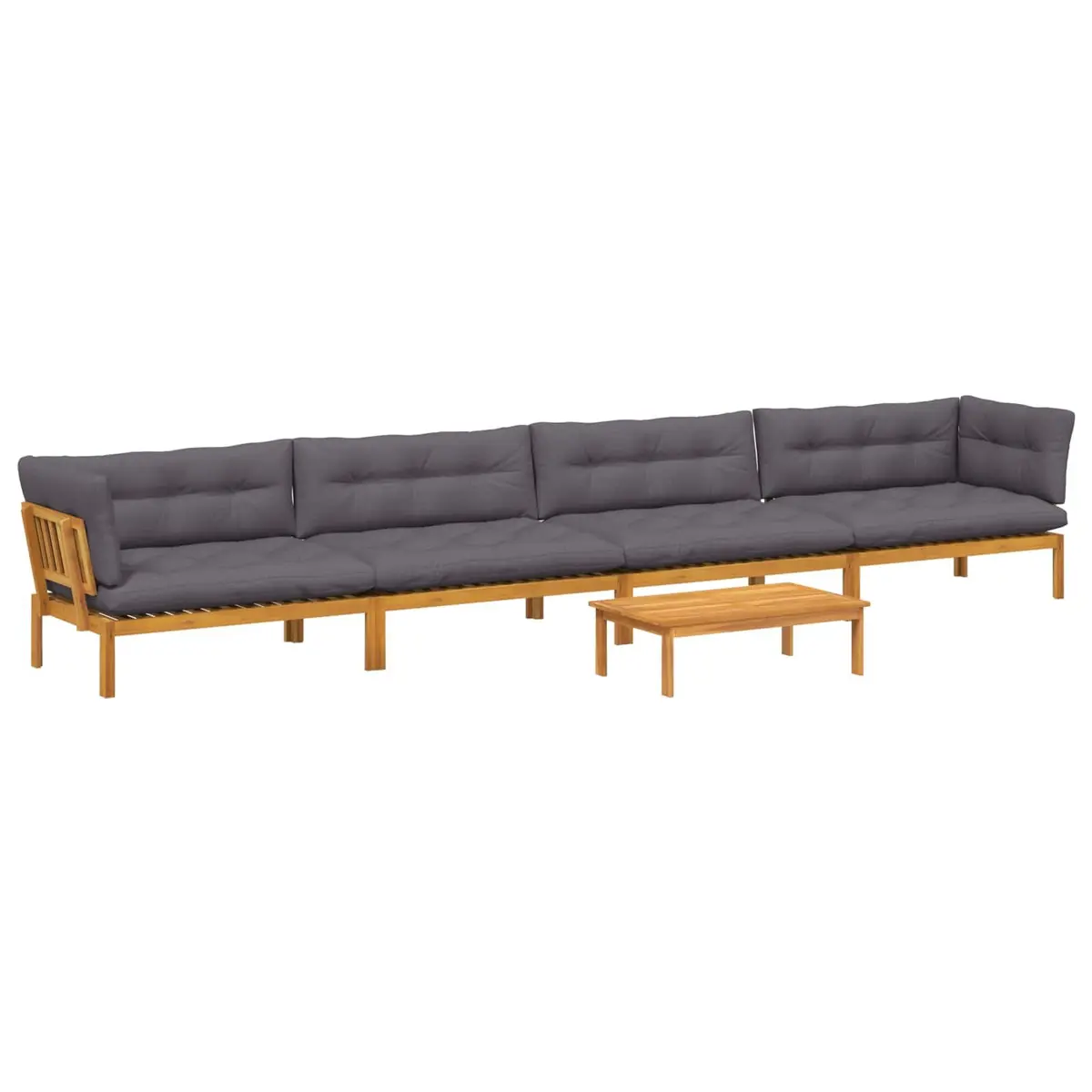 5 Piece Garden Pallet Sectional Sofa Set with Table Outdoor Acacia Wood