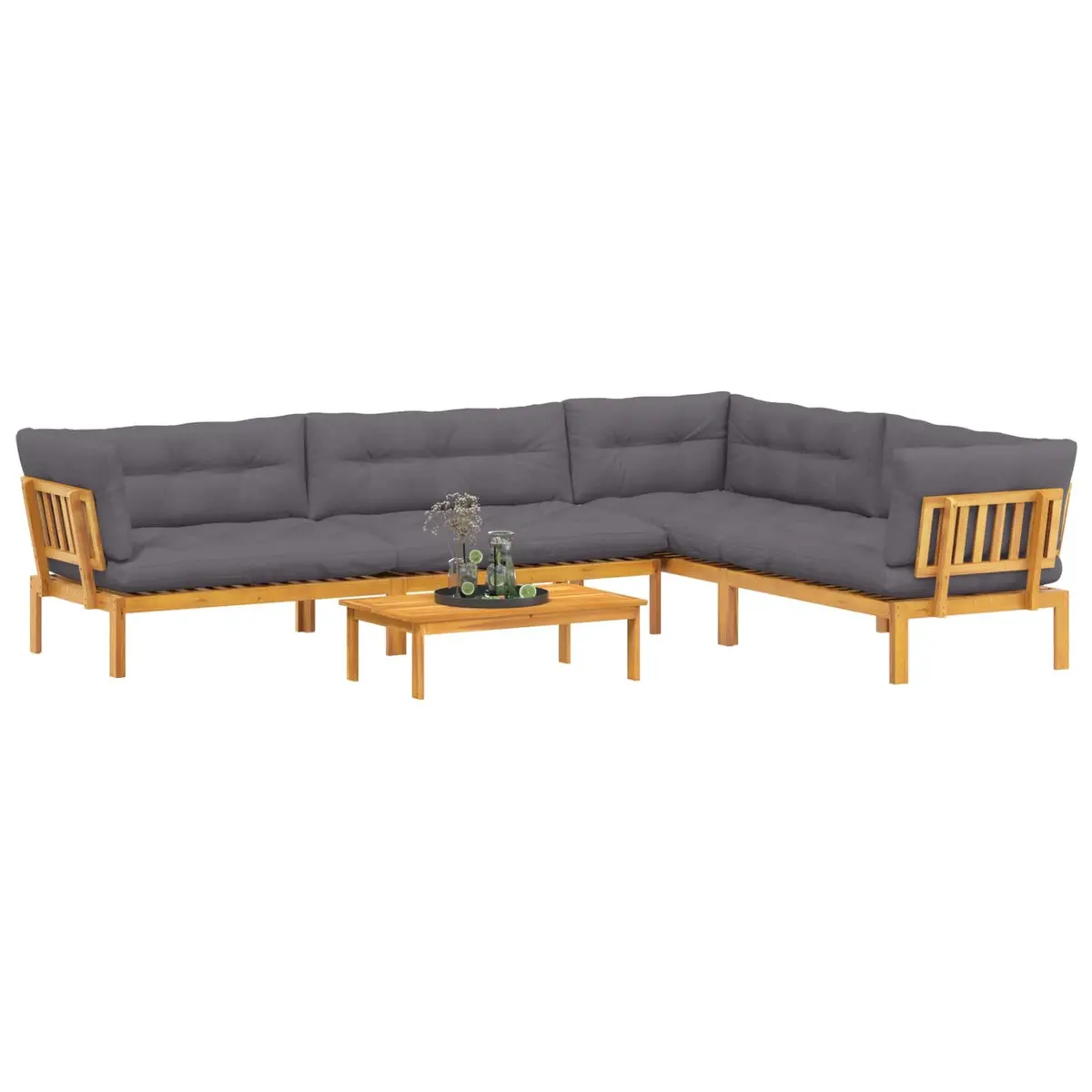Outdoor Sectional Sofa Units 5 Piece Garden Pallet Corner Lounge Seating Set