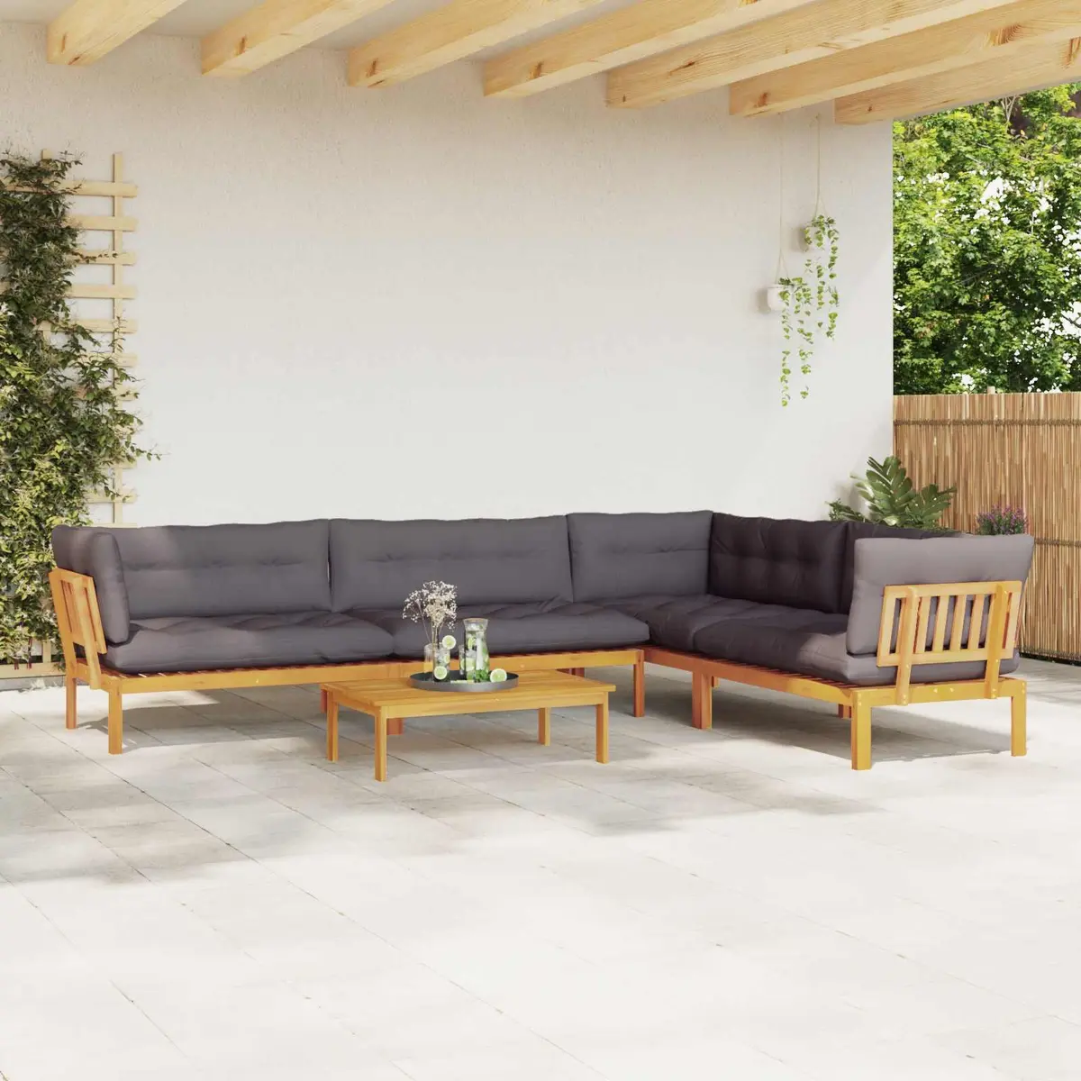 Outdoor Sectional Sofa Units 5 Piece Garden Pallet Corner Lounge Seating Set