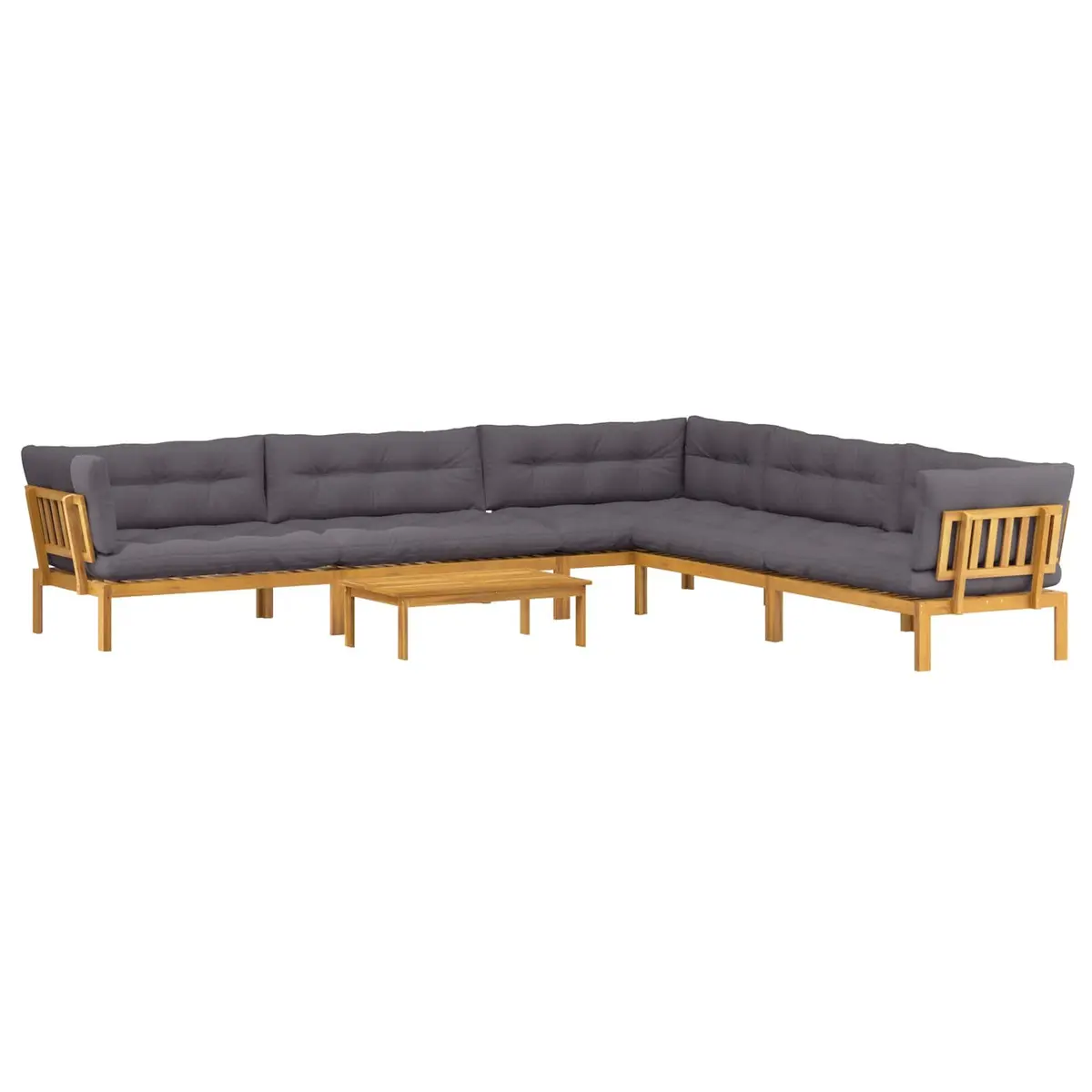 Outdoor Sectional Sofa Set 6 Piece Corner Lounge with Low Table