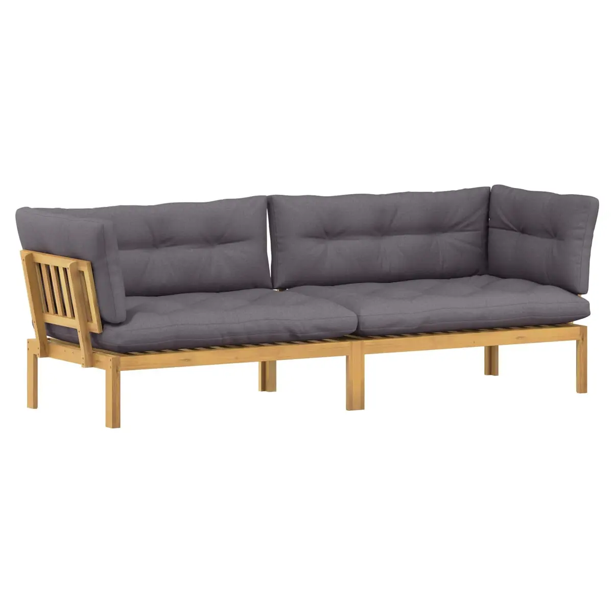 Garden Pallet Sectional Sofa Set 2 Piece Corner Lounge Outdoor Furniture with