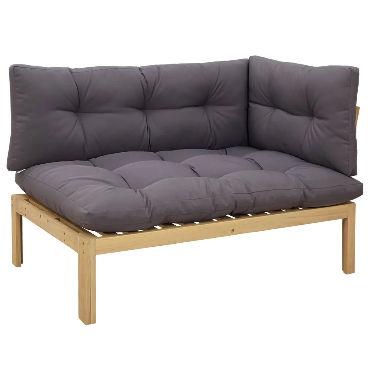 Garden Pallet Sectional Sofa Set 2 Piece Corner Lounge Outdoor Furniture with