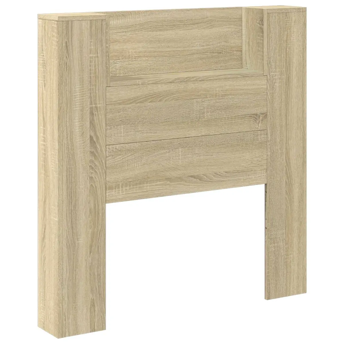 Storage Headboard with RGB LED Lights Engineered Wood Bedroom Furniture