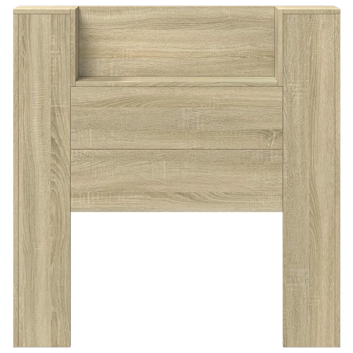Storage Headboard with RGB LED Lights Engineered Wood Bedroom Furniture