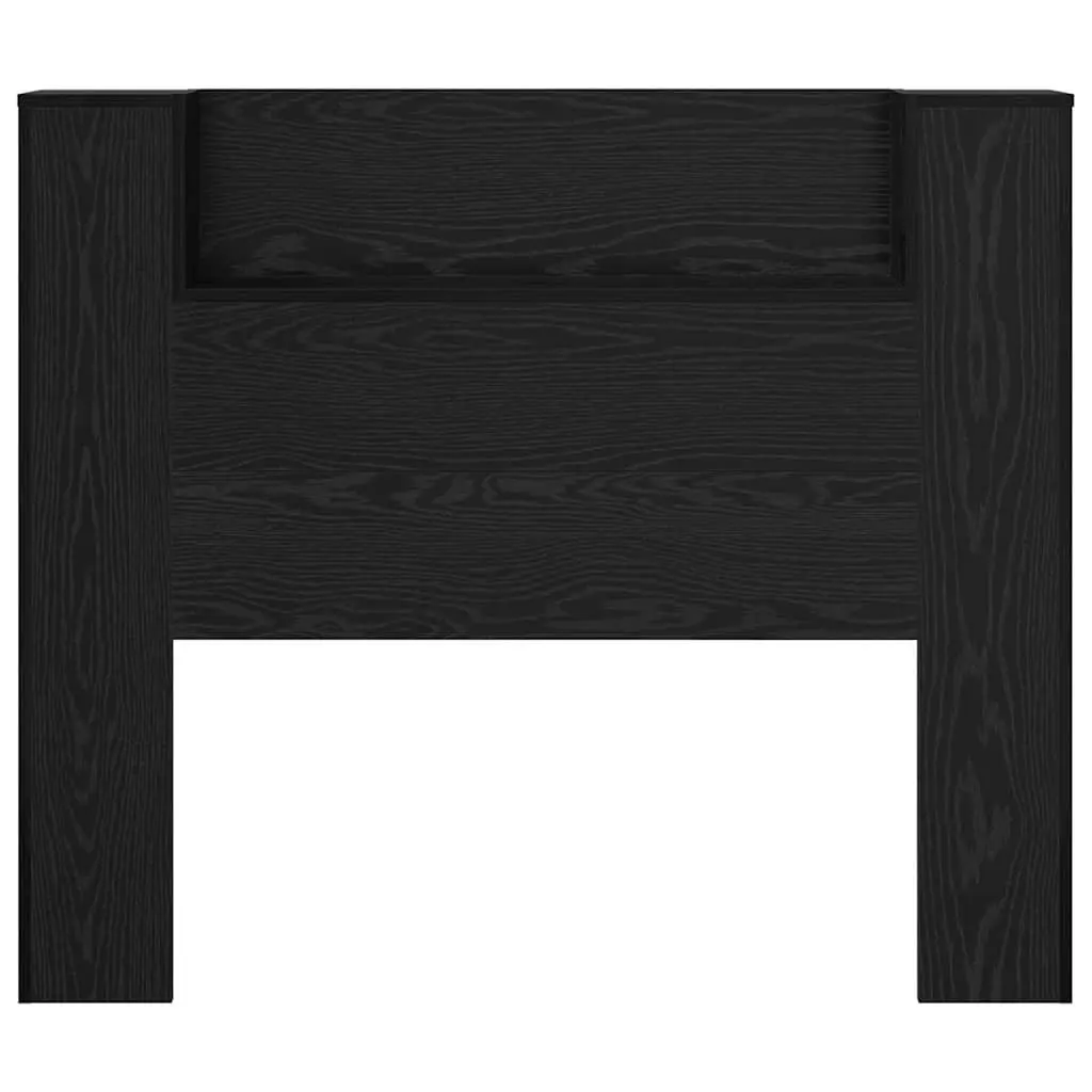 Storage Headboard with RGB LED Lights Black Engineered Wood