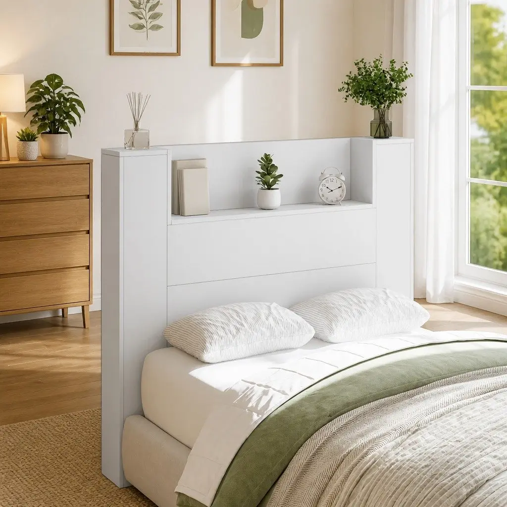 Storage Headboard with RGB LED Lights