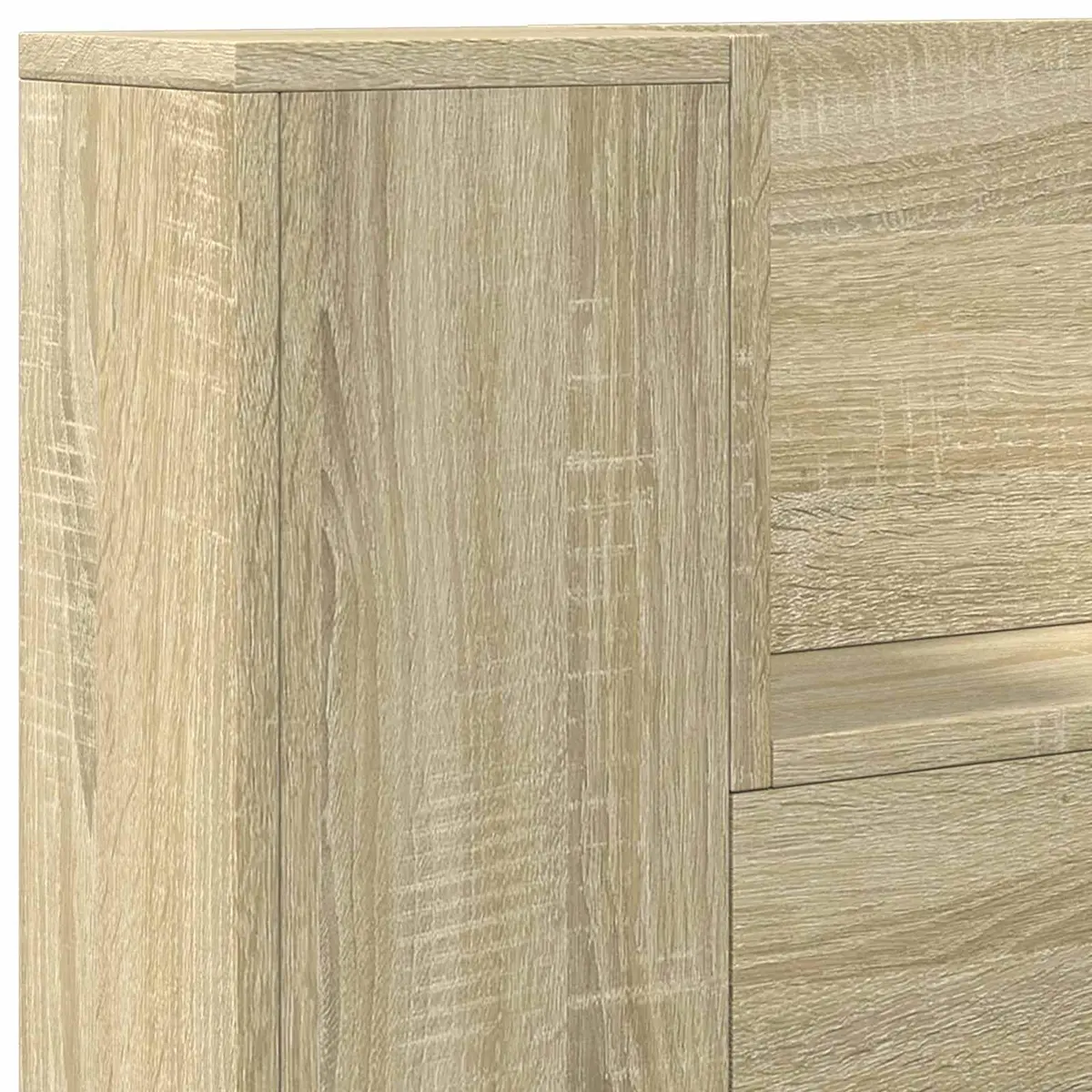 Storage Headboard with RGB LED Lights Engineered Wood Bedroom Furniture Brown