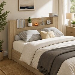 Your New Favorite Storage Headboard with LED Lighting