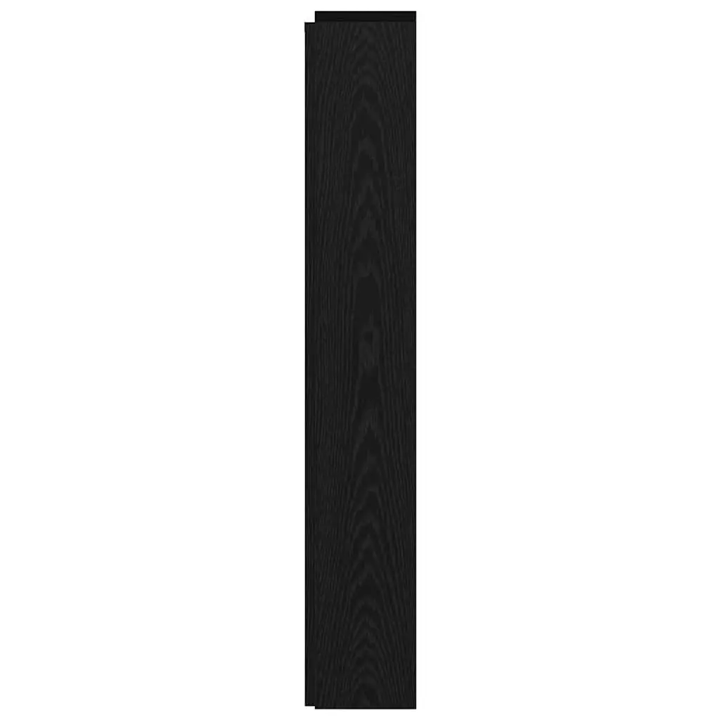 RGB LED Light Storage Headboard Engineered Wood Black Bedroom Furniture