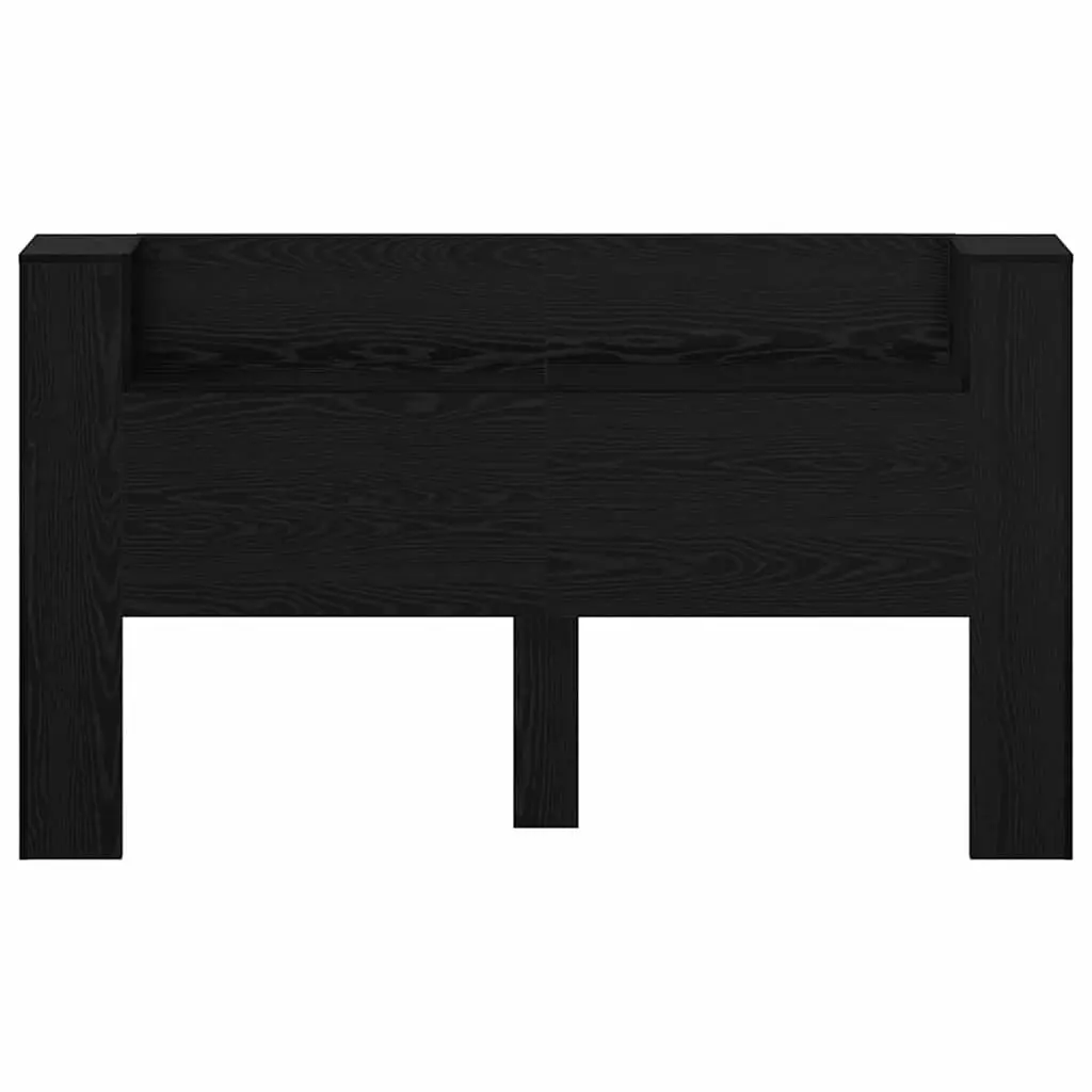 Storage Headboard with RGB LED Lights Black Engineered Wood