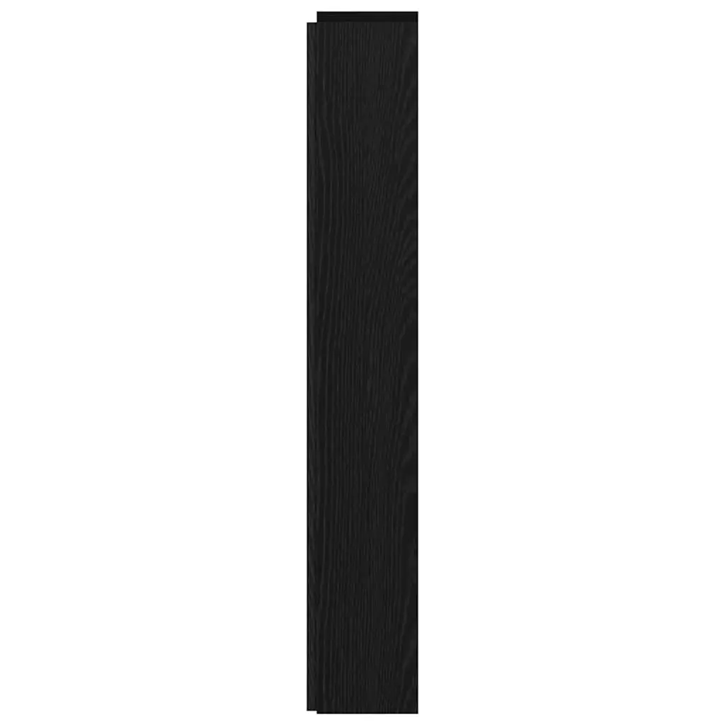 Storage Headboard with RGB LED Lights Black Engineered Wood