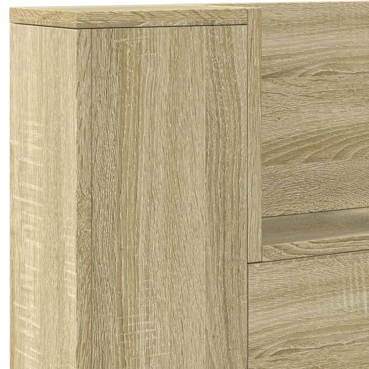 Storage Headboard with LED Lights Brown Engineered Wood