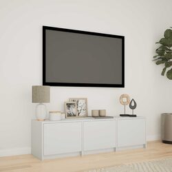 Friendly White TV Cabinet with LED Lights for Your Home
