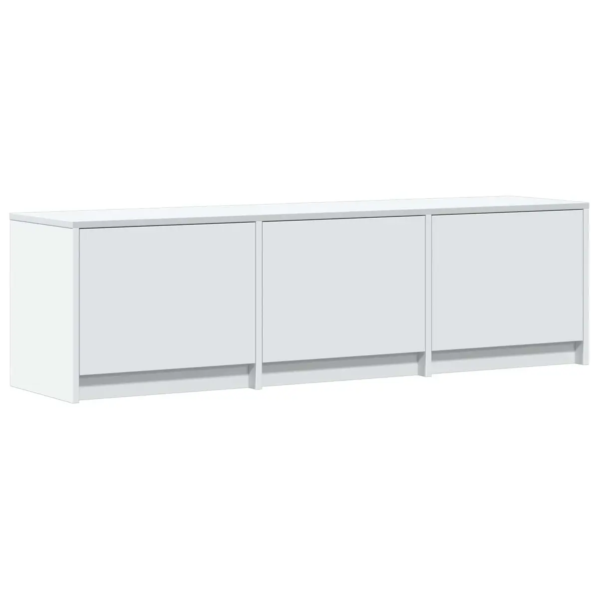 TV Cabinet with LED Lights White Engineered Wood Storage Unit Lounge Media