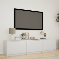 Discover the 165cm White TV Cabinet with LED Lights