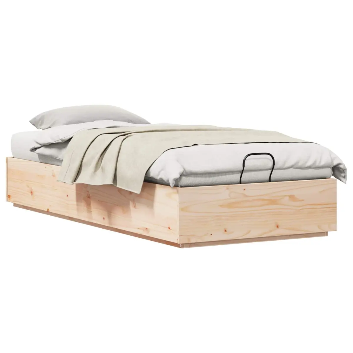 Ottoman Storage Bed Frame Solid Pine Wood Single Double Queen King Size Bedroom