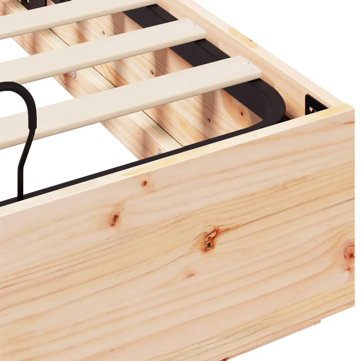 Ottoman Bed Frame with Storage in Solid Pine 135 x 190 cm