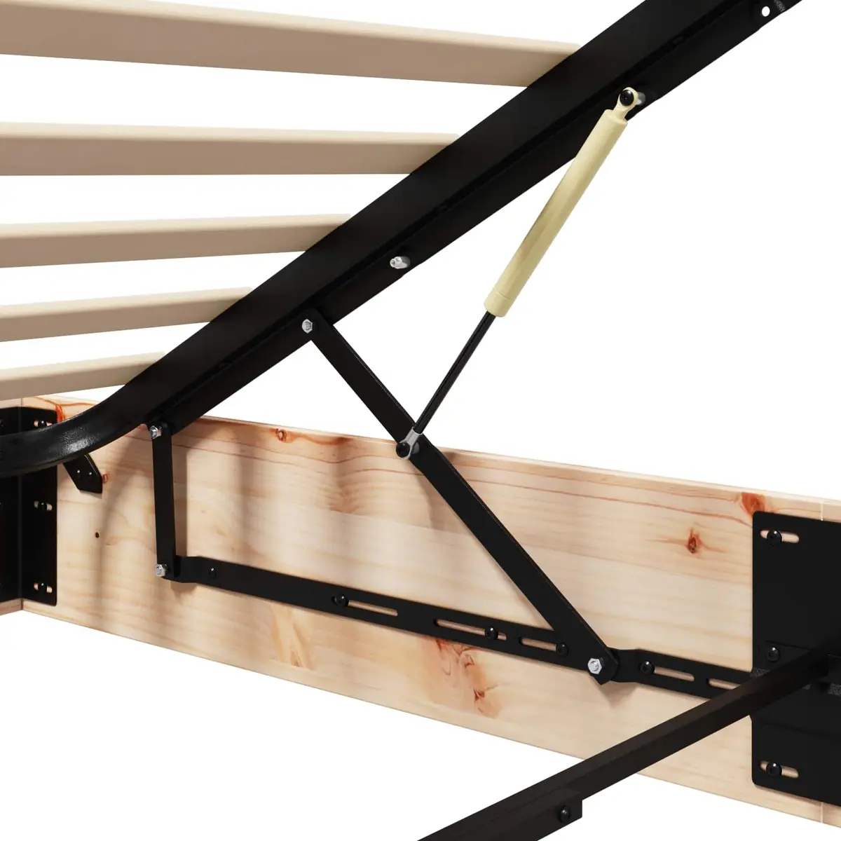Ottoman Bed Frame with Storage Gas Lift-up Natural Wood 90 x 190 cm
