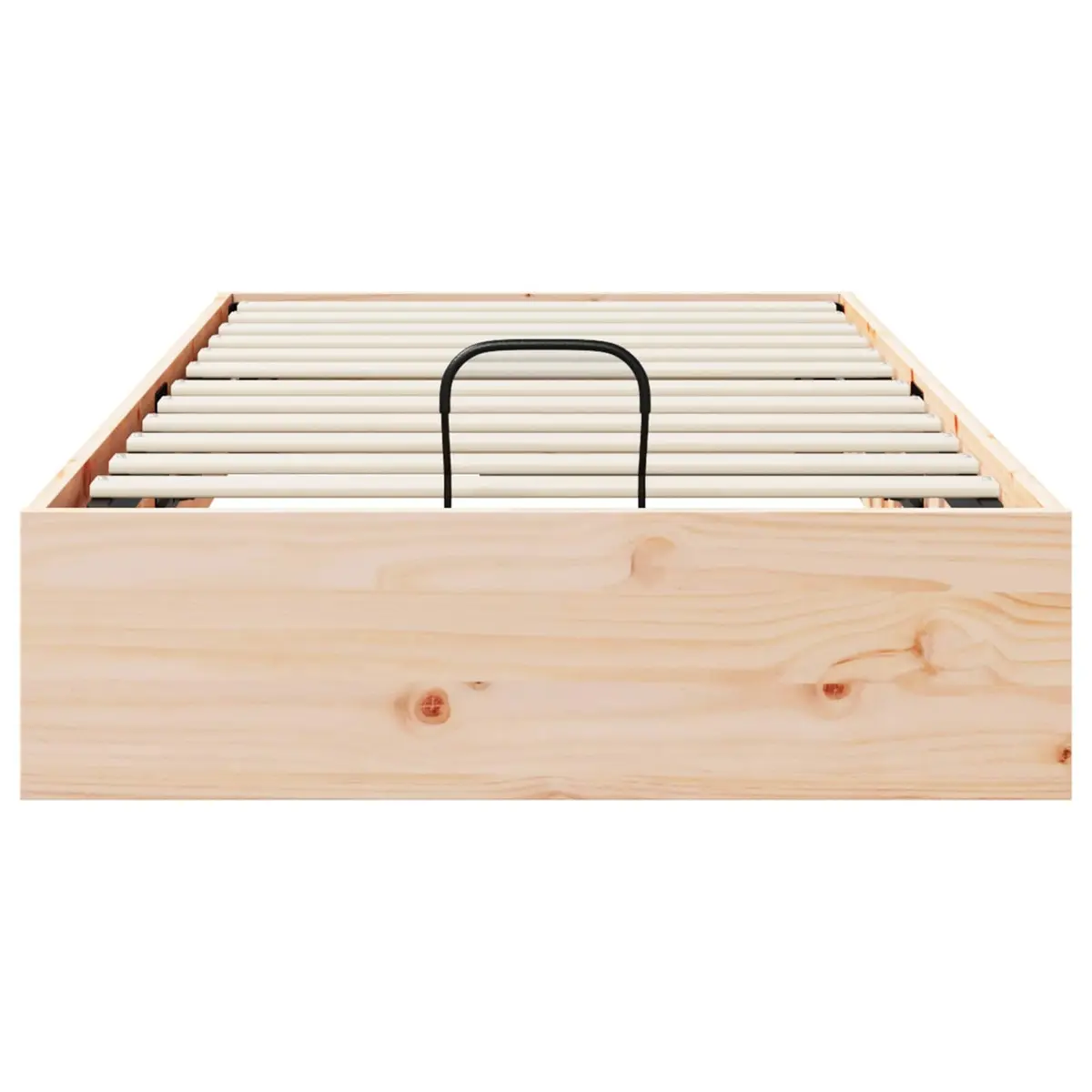 Ottoman Bed Frame with Storage Gas Lift-up Natural Wood 90 x 190 cm