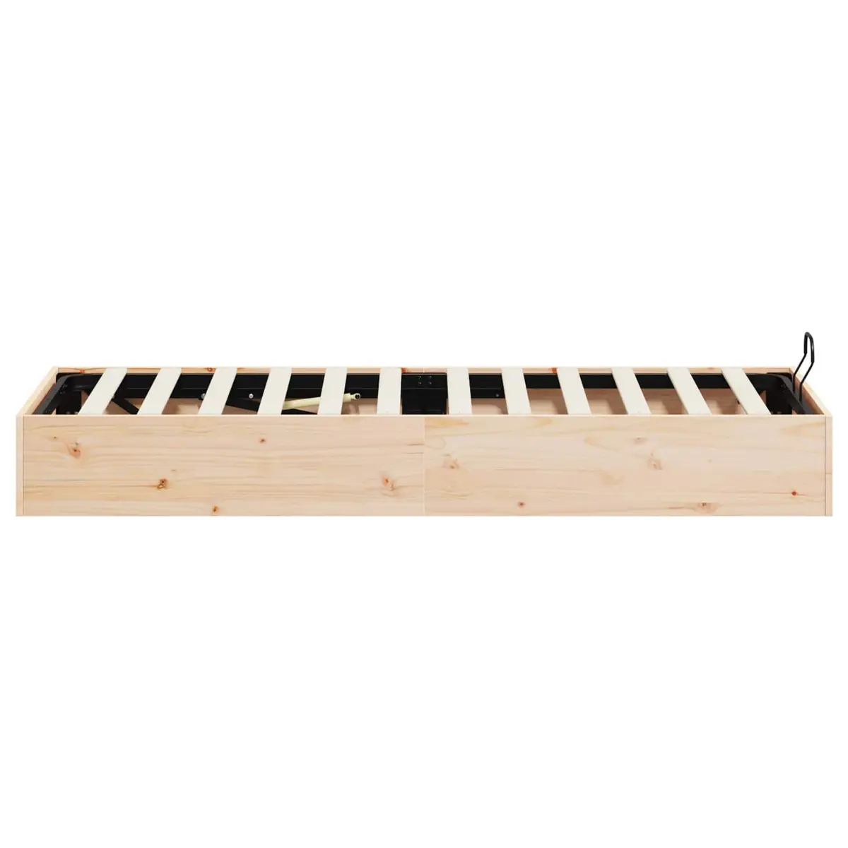 Ottoman Bed Frame with Storage Gas Lift-up Natural Wood 90 x 190 cm