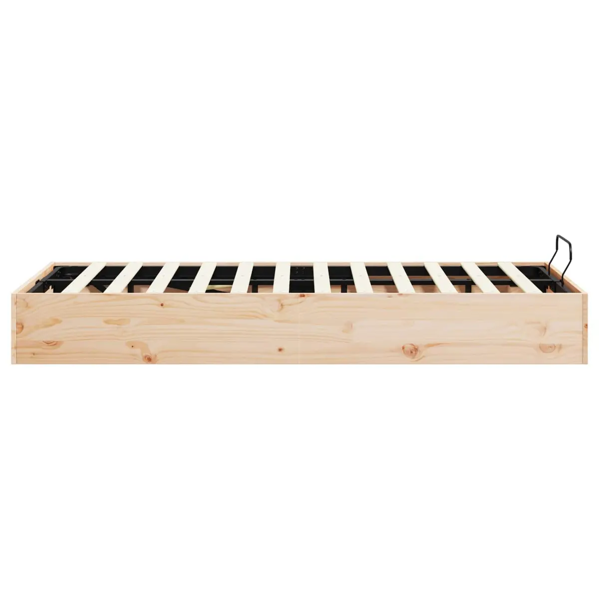 Ottoman Bed Frame Gas Lift Storage 135 x 190 cm Modern Pine Wood Furniture
