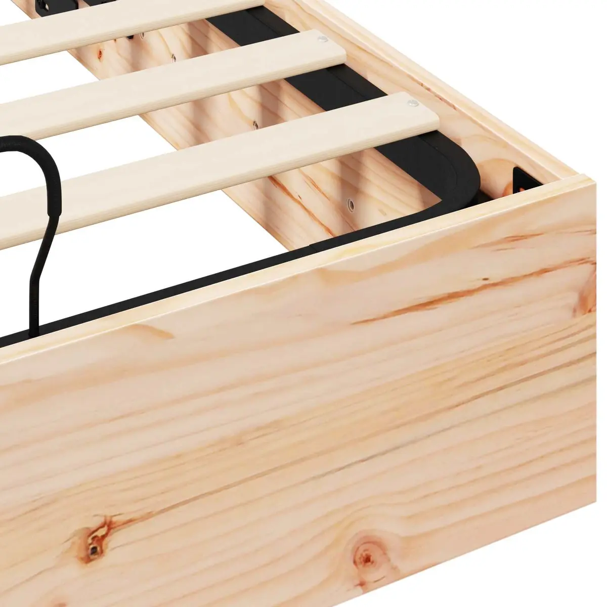 Ottoman Bed Frame Gas Lift Storage 135 x 190 cm Modern Pine Wood Furniture