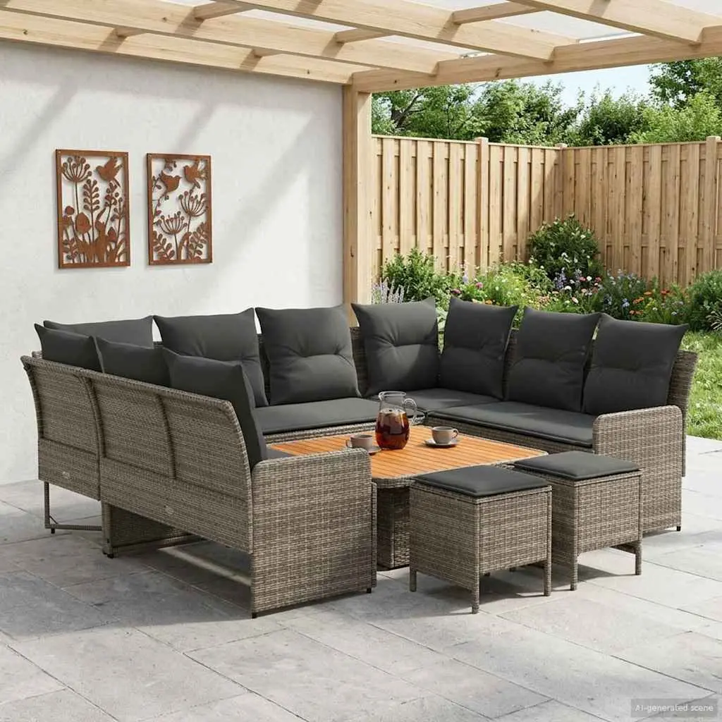 8-Piece Sofa Set with Cushions