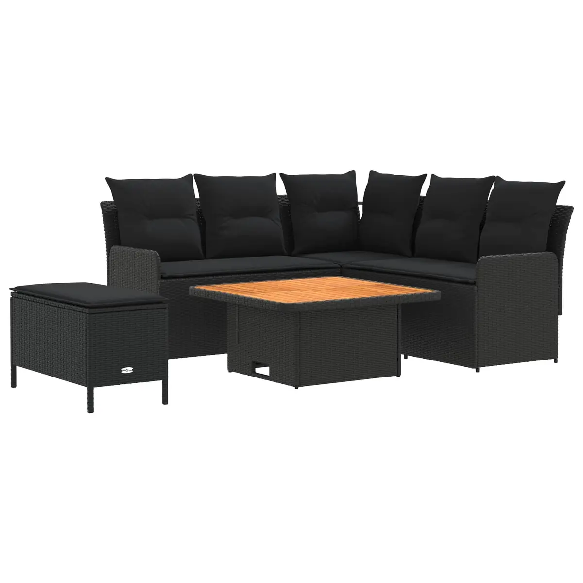 5 Piece Rattan Sofa Set