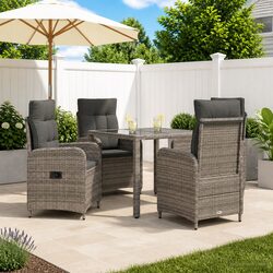 Outdoor Dining Set 5 Piece Grey Patio Furniture Table Chairs Garden Lounge