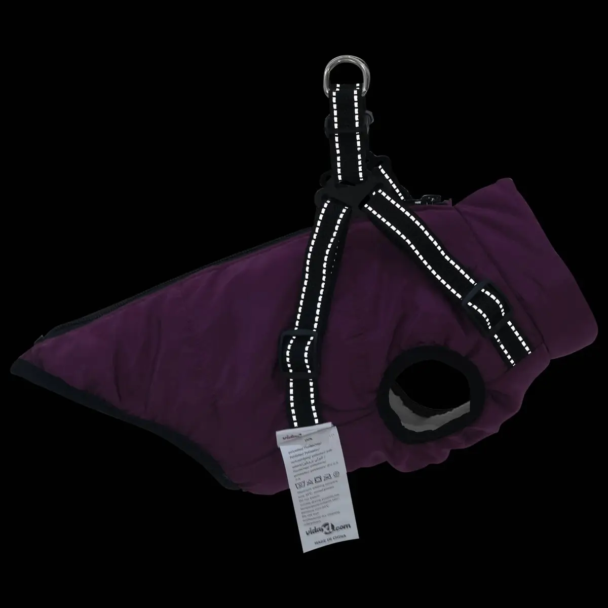 Dog Coat Waterproof Windproof Adjustable L28 Fleece Polyester Purple