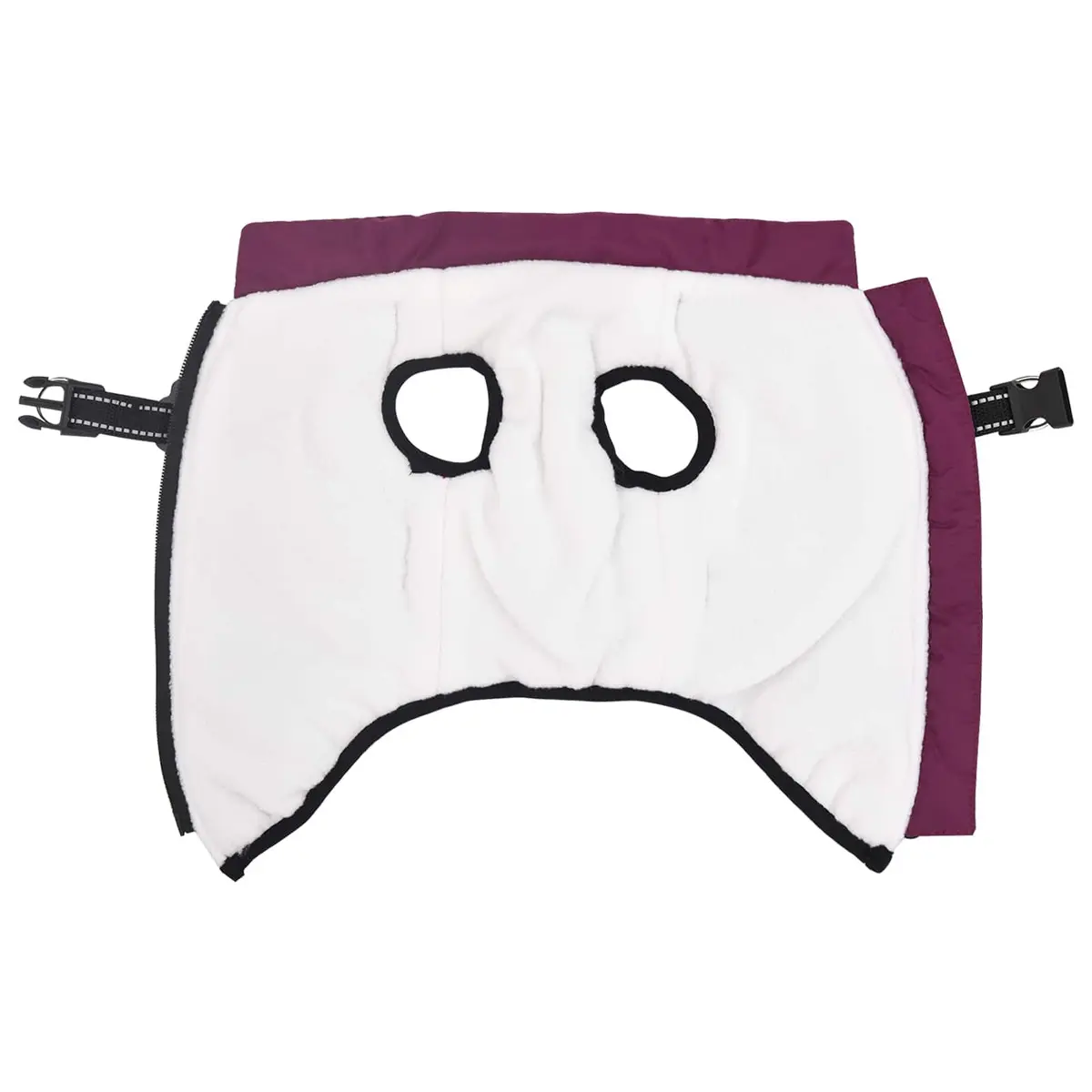 Dog Coat Adjustable L32 Purple Windproof Water-Resistant Fleece Polyester