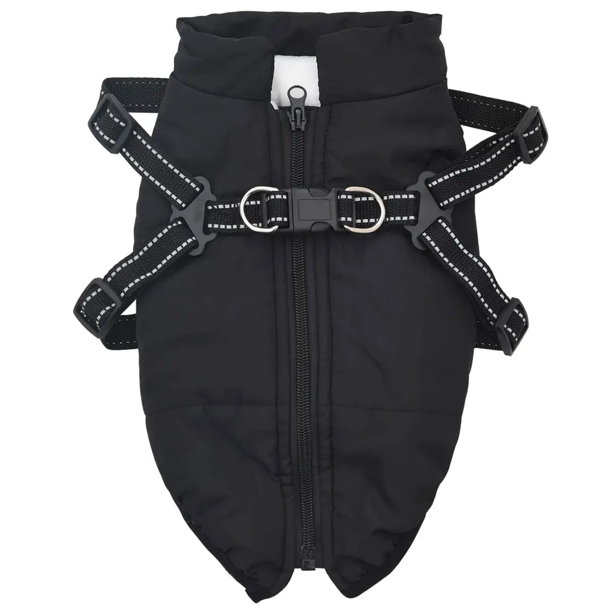Dog Coat Water-Resistant Windproof Black L40 Fleece Polyester