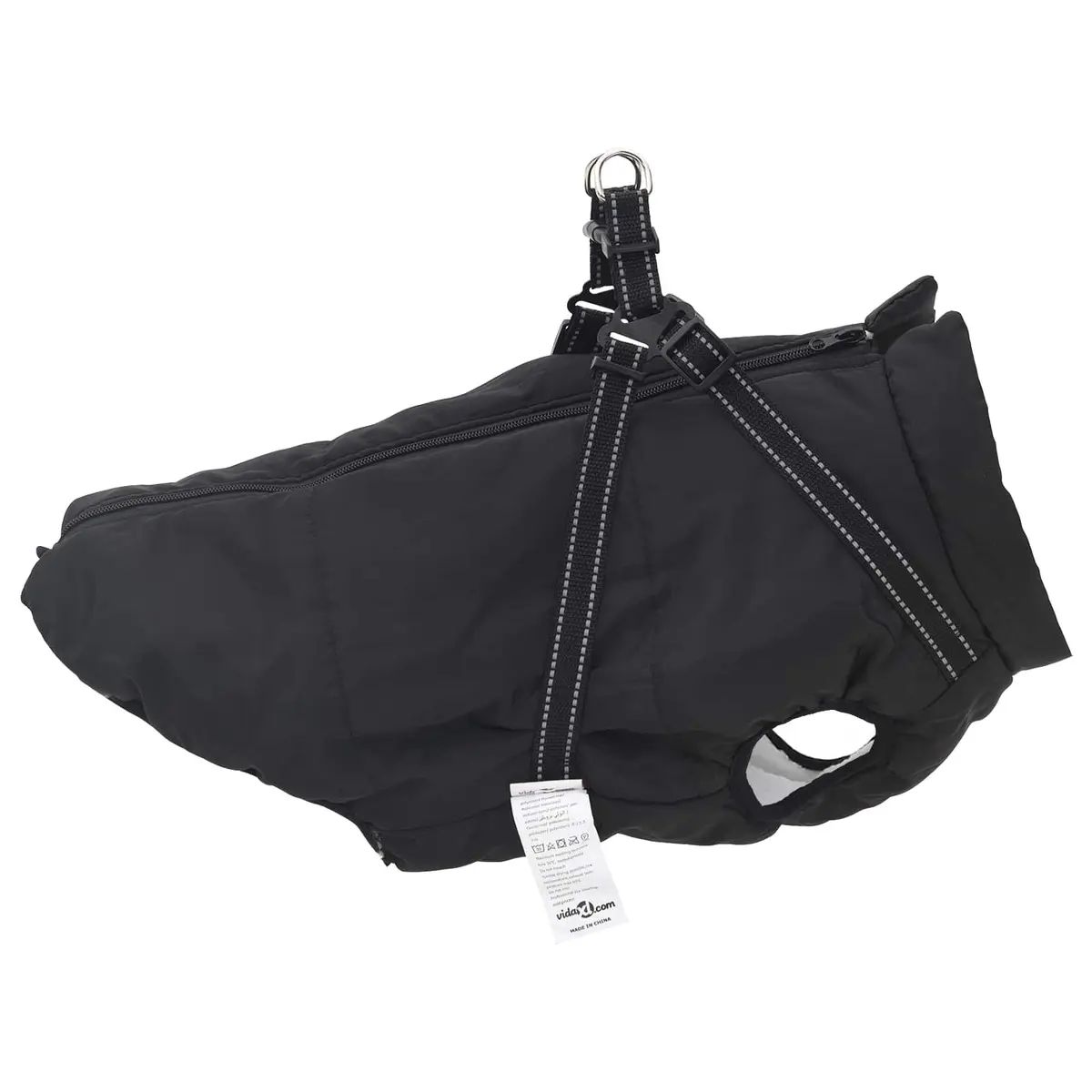 Dog Coat Water-resistant Windproof Black L44