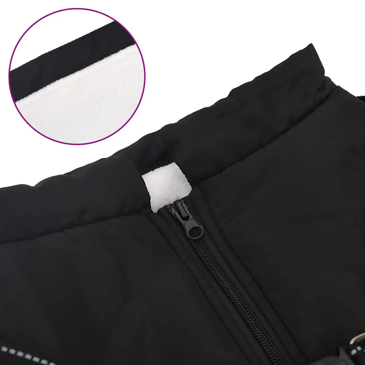 Dog Coat Water-resistant Windproof Black L44