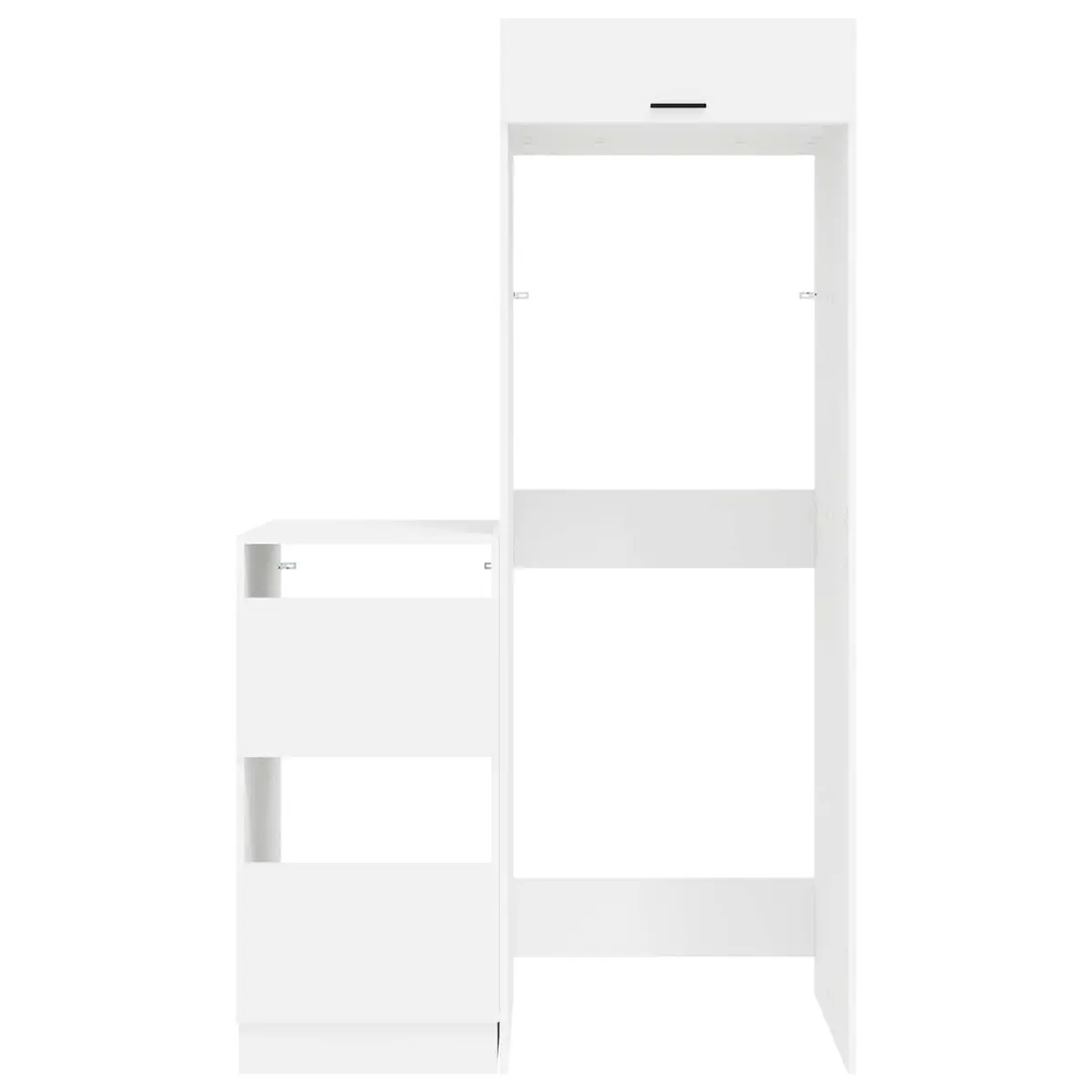 Laundry Cabinet Set 2 Piece White Storage Washing Machine Utility Room Furniture