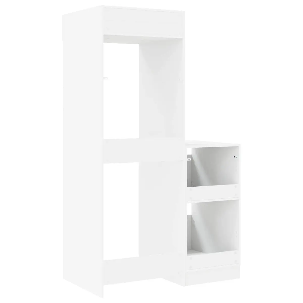 Laundry Cabinet Set 2 Piece White Storage Washing Machine Utility Room Furniture