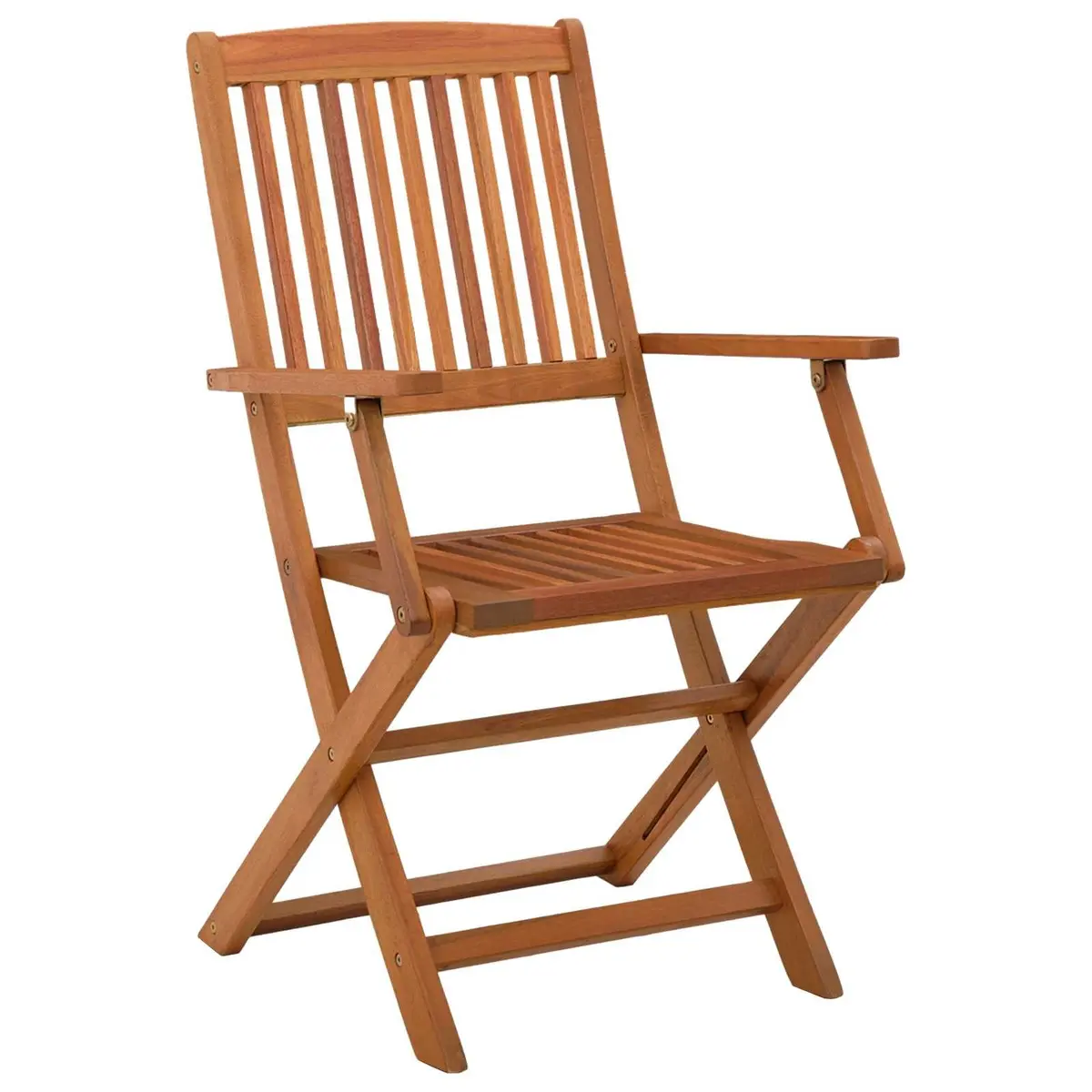 Outdoor Furniture Set Foldable Brown Wood 5 Piece