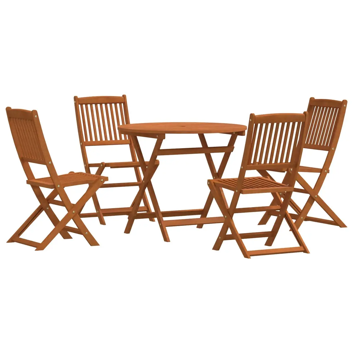 Outdoor Furniture Set Foldable Solid Eucalyptus Wood 5 Piece Patio Garden Dining