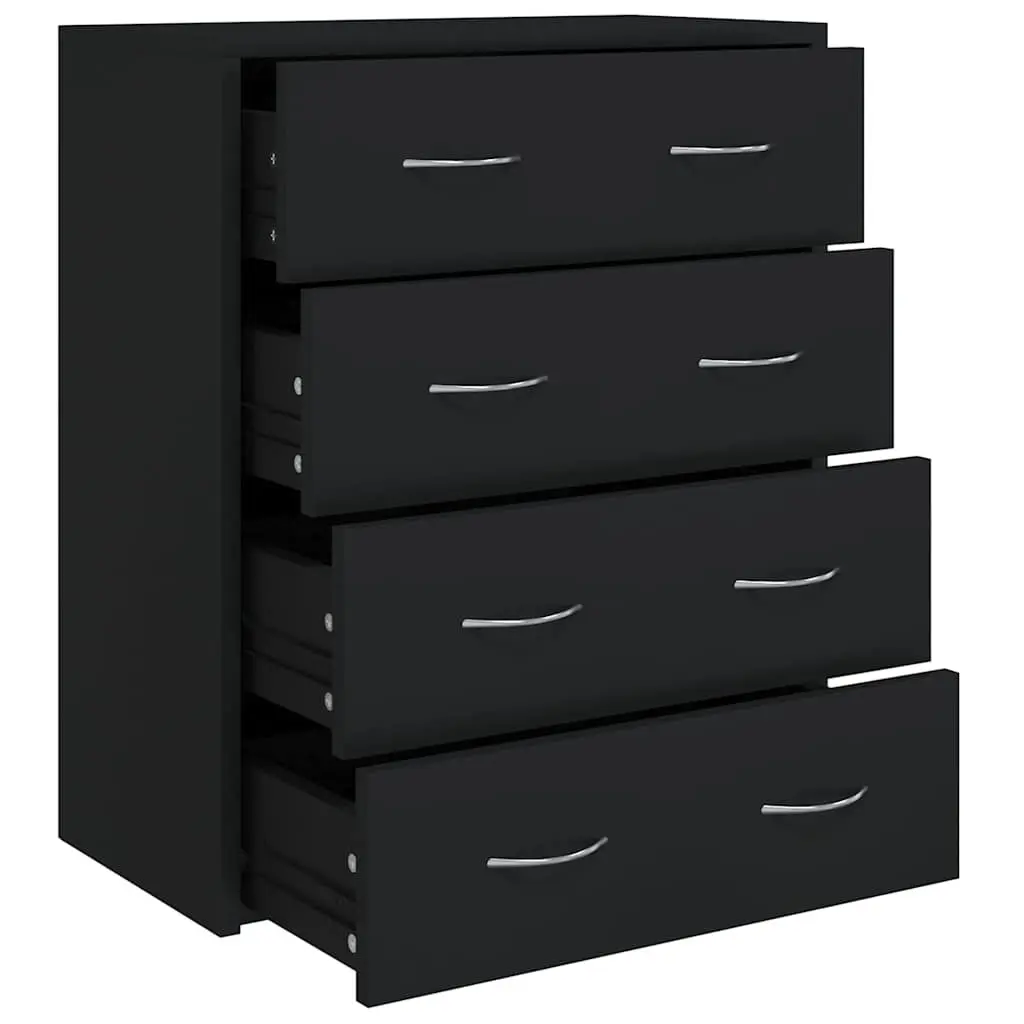 Sideboard Cabinet Black 4 Drawers 60x30.5x71cm
