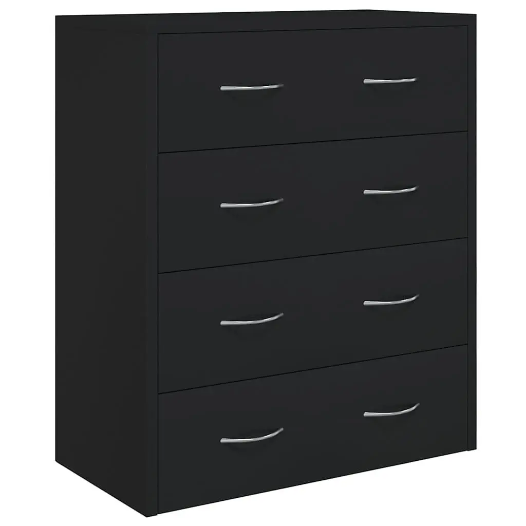 Sideboard Cabinet Black 4 Drawers 60x30.5x71cm