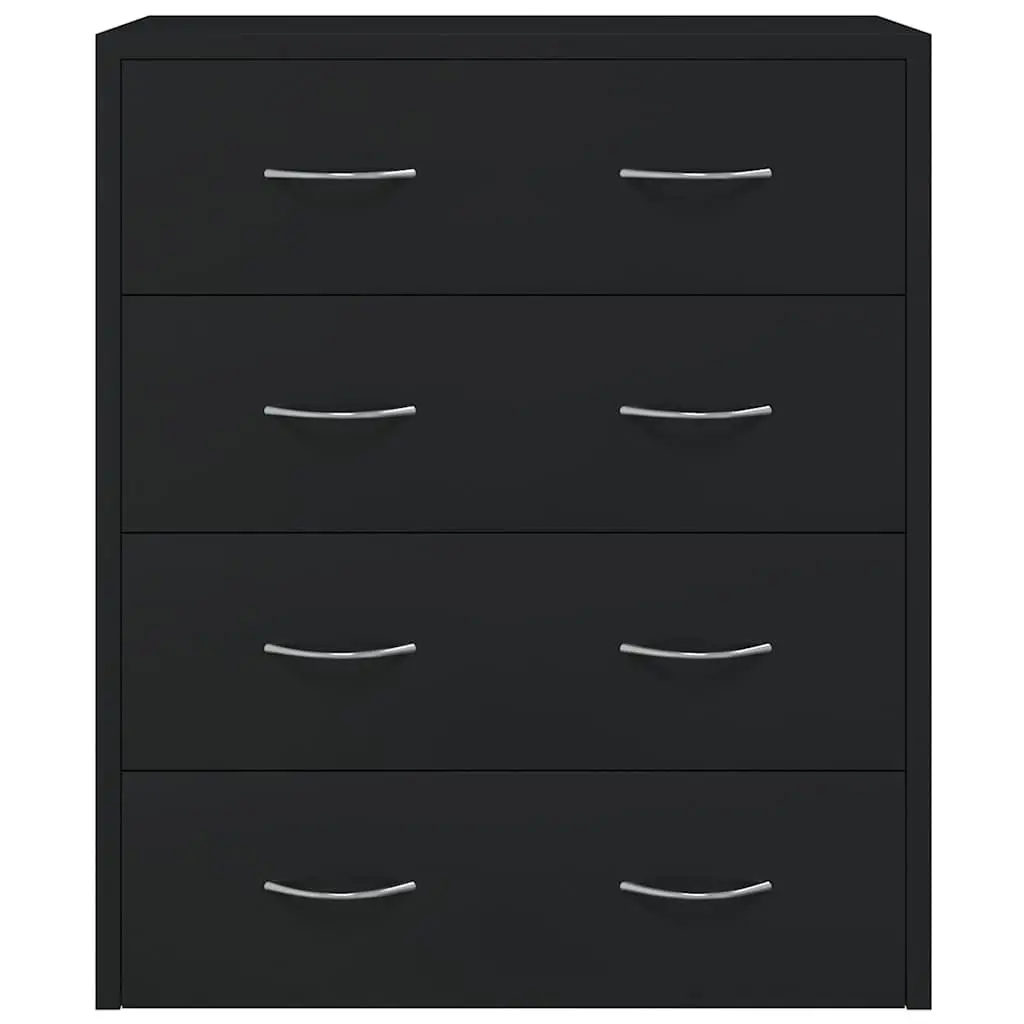 Sideboard Cabinet Black 4 Drawers 60x30.5x71cm