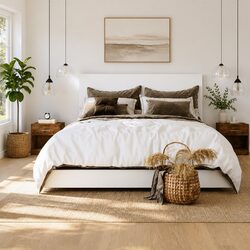 Friendly Nightstands: 2 Brown Bedside Cabinets with Drawers
