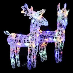 Outdoor Yard Christmas Reindeer Decoration - 2 pcs, 80 LEDs