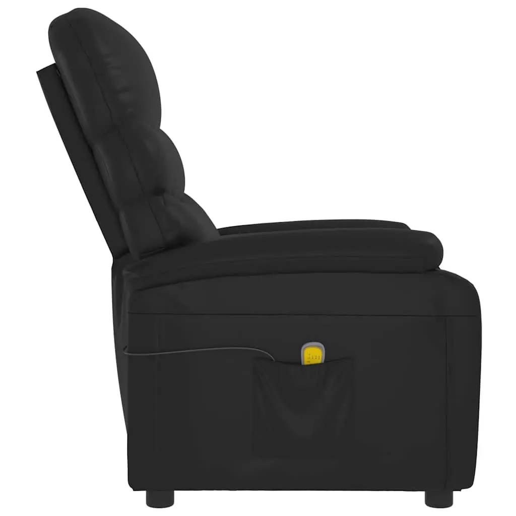 Electric Massage Chair Black Recliner 6 Massage Points Manual Control