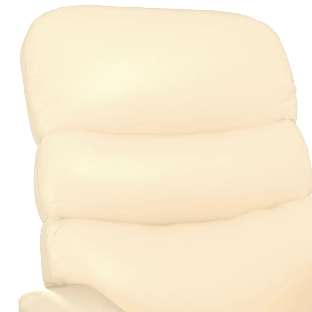 Massage Chair Cream Faux Leather Reclining Electric Vibration 6 Point Relaxation